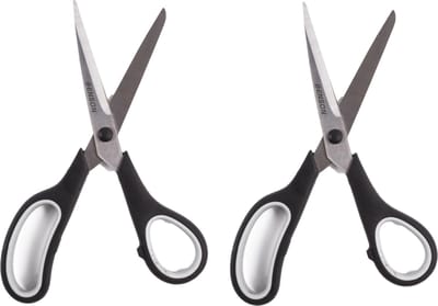 Benson huishoud/keukenschaar - 2x - zwart/grijs - rvs/kunststof - 20 cm