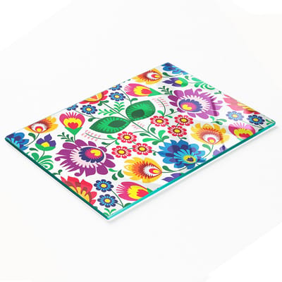 Gehard multifunctioneel decoratief bord van glas met etnisch patroon, 80x52 cm