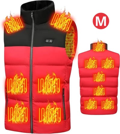 Bovista Verwarmde Bodywarmer - Heated Vest - Elektrische Bodywarmer - Wasbaar - Oplaadbaar - Unisex - Maat M - Rood