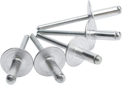 Aluminium Blinde Klinknagels - Popnagels Grote Flens - Bevestigen van Materialen - Hoge Corrosieweerstand - 4.8 x 16mm - Zilver