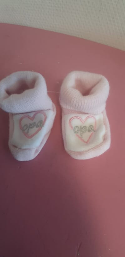 VIB - Babyslofjes - Roze met Wit - Opa