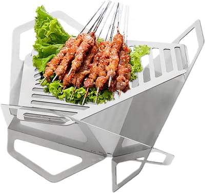 Vouwvuurplaats - Buitenoven - Gezellig samenzijn - Efficiënte warmte - 27 cm - Zilver Zwart