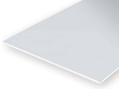 Evergreen Modelbouwdecoratie - 9100 Vlakke Plaat Wit 2,5mm Dik - 1 stuk Styreen