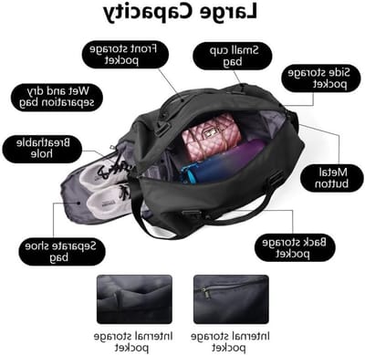 Vouwbare Sporttas voor Dames en Heren, Waterdichte Reistas met Schoencompartiment en Natvak, Ideaal voor Sport en Weekendtrips, Groot Formaat 45*30*20CM