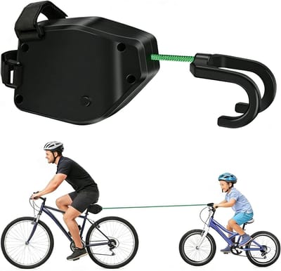 Fietssleeptouw Kinderen - Trekkoord Fiets - Gezinsfietstochten - Elastisch Schokabsorberend - 25 meter - Zwart