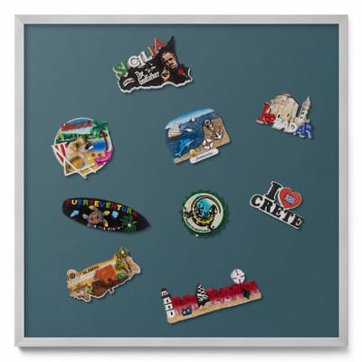 Tulup Magneetbord met Zilveren Frame - Maritiem Magneetbord Met Effen Achtergrond - 50 cm x 50 cm - Donkerblauwe kleur - Memobord Magnetisch - Magnetisch Bord Rechthoekig - Magnetisch Bord voor aan de Wand