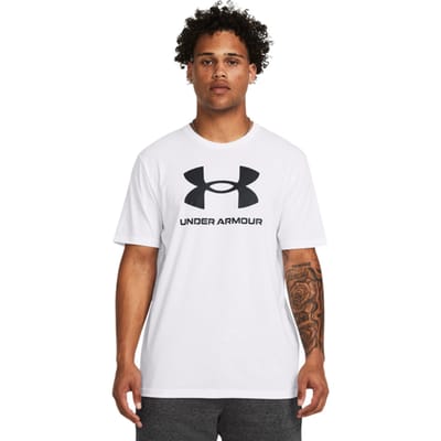 Under Armour UA SPORTSTYLE LOGO UPDATE SS-WHT Heren Sportshirt - Wit - Zwart