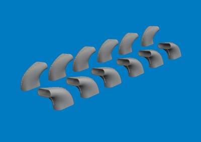 Eduard Modelbouwdecoratie - 624011 Uitlaten 3D-Print voor Messerschmitt Bf 109 G-5/G-6 - Resin onderdeel