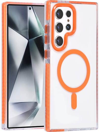 TUNIQ telefoonhoesje voor Samsung Galaxy S24 Ultra - MagSafe backcover met koord - Oranje