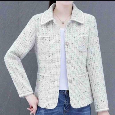 Maman porte un petit manteau court parfumé et une femme d'âge mûr porte un manteau par-dessus un costume décontracté. Haute Qualité Pratique Usage Quotidien 5XL