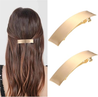2 Pieces French Hair Clips Hair Pin for Women Gold Bun Hair Clip Metal Hair Clip Decorative Hair Jewelry for Women - ShopVlot