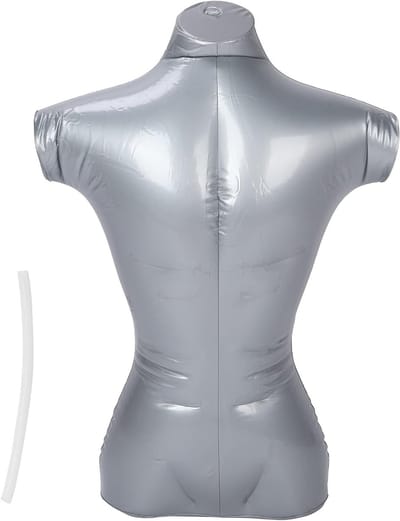 Opblaasbaar Mannequin - Kleding Display - Kleding Presentatie - Ruimtebesparend Ontwerp - 370 Gram - Zilver