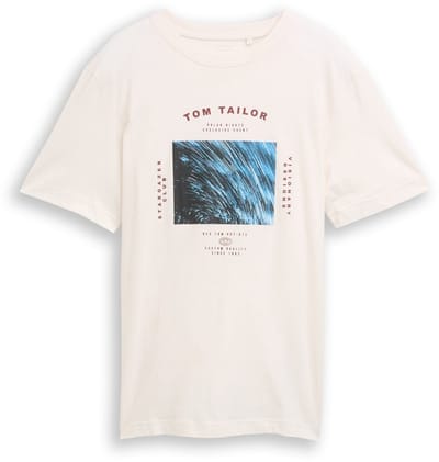 Tom Tailor - T-shirt met fotoprint - Maat XL - Gardenia White