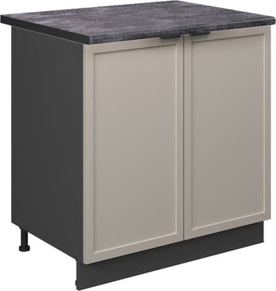Vicco Keukenonderkast Fame-Line, GrijsBeige/Antraciet, 80 cm antraciet werkblad