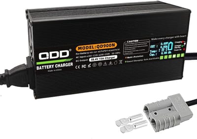 Acculader - Batterijlader - Accu Opladen - Intelligent 3-Stage Laden - 21 x 9.5 x 6 cm - Zwart