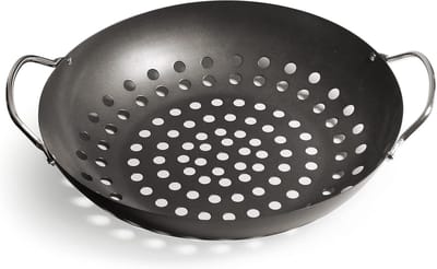 STAR&STER BBQ Groentepan – Grill Pan voor BBQ – Anti-aanbak – Voor Groenten, Vis & Vlees – Zwart – BBQ Accessoire