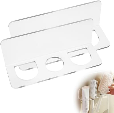 Badkamer Kamhouder met Drie Openingen, Organizer voor Haaraccessoires, Muurbevestiging voor Badkamer Gereedschap en Borstels