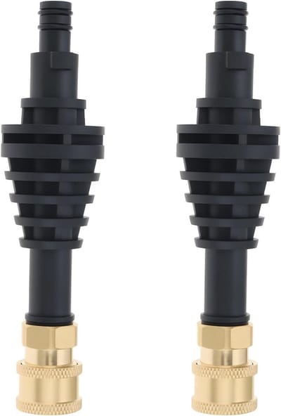 Wasmachine Verlengstuk - Hogedruk Adapter - Auto Reinigen - Dubbelzijdige Koppeling - 2 Stuks - Zwart Goud