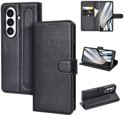 Bookcase Geschikt voor: Samsung Galaxy Z Fold 7 - Zwart - portemonnee hoesje