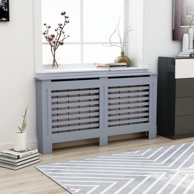 Radiatorombouw - Verwarming Cover - Woonkamer Decoratie - Horizontale Lamellen - 152 x 19 x 81.5 cm - Antraciet