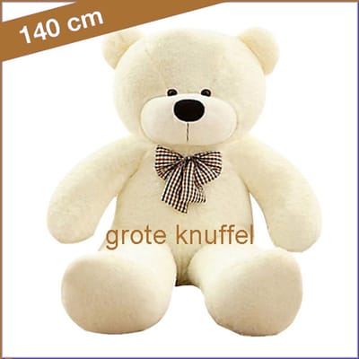 Knuffelbeer - Grote knuffelbeer wit - Zacht en knuffelbaar - Perfect