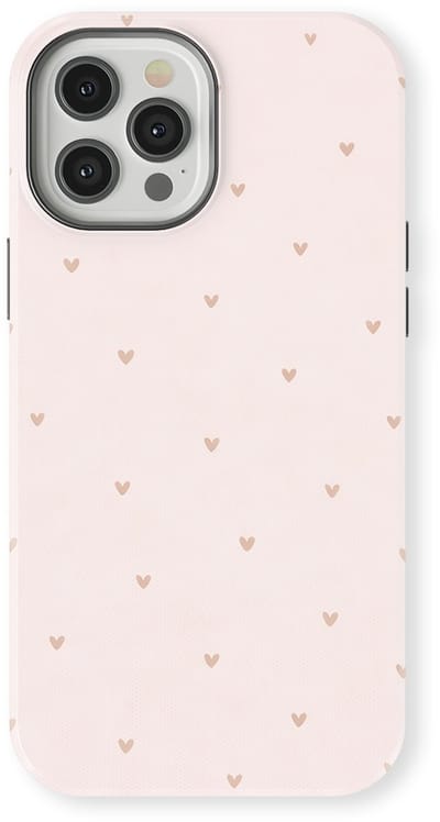 Tough Hoesje met Hartjes geschikt voor iPhone 12 Pro | Little Love Tough Case Geschikt voor Mag | Hartjes Print Backcover geschikt voor iPhone 12 Pro Sanded Hearts