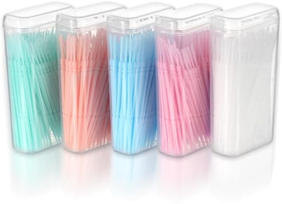 Dailygoods- Interdentale Borstels 500 Stuks - Dubbele Kop - Wegwerpborstels - Kunststof - Tandenstokers - Mondhygiëne - Meerkleurig - Tandenflos