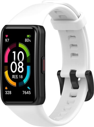 KELERINO. Siliconen bandje geschikt voor Huawei Band 6 - Wit