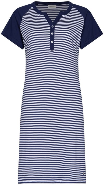 Pastunette - Nachthemd - Midnight Stripes - Organisch Katoen - Blauw/Wit - Maat 54