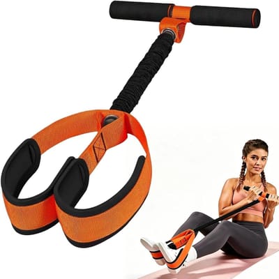 SnelShoppen - Pedaalweerstandsband met Handgreep, Buiktrainer Thuis, Optrekbanden, Pull-Up Band voor Sit-Ups, Onderarmtrainer, Spierversterking voor B
