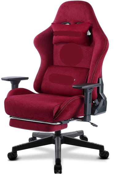 Bureaustoel – Bureaustoel Ergonomisch – Werkstoel – Gamingstoel – Bureauzetel – Faux-suède Bekleding – Verstelbare Rugleuning Met Voetsteun