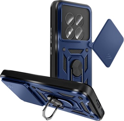 Mayaxess, Hoesje voor Redmi Note 15 Pro 5G met Schuifbare Camerabescherming / Magnetische Ring, Nachtblauw