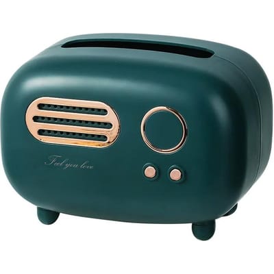 Porte-papier décoratif pour lingettes humides, étui de rangement pour serviettes de table, modèle radio rétro vintage, distributeur, organisateur, boîte à mouchoirs