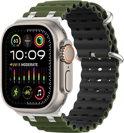 Verbeterde siliconen sportband voor Apple Watch Ultra en Series 1-11, ademend en comfortabel, geschikt voor mannen en vrouwen, 49 mm, 46 mm, 45 mm, 44 mm