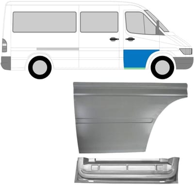 Reparatiepaneel voor deur voor Mercedes Sprinter 1995-2006 / Rechts / Set