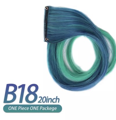 Clip in hairextension - blauw/turquoise- plukje blauw/turquoise - 1 stuk