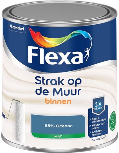 Flexa - Strak Op De Muur Binnen Mat - 85% Oceaan - Mengverf - 1 L