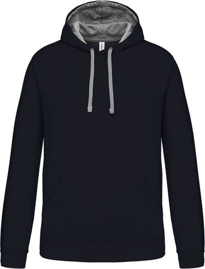 Kariban Hooded sweater met contrasterde capuchon K446 - Navy / Fine Grey - XS