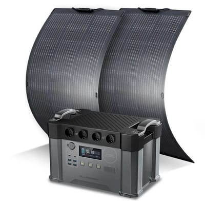 ALLPOWERS Zonnegeneratorset 2400W (S2000 Pro + SF100 100W flexibel zonnepaneel) - S2000 Pro + 2 stuks SF100 zonnepaneel 100W