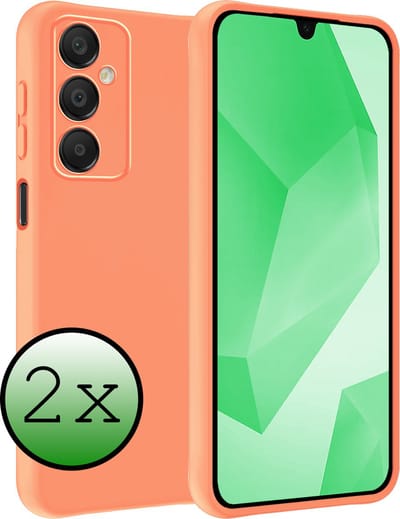 Hoesje 2 Stuks - Geschikt voor Samsung Galaxy A16 - Sterk & Shockproof - Case Siliconen - Back Cover - Telefoon Hoes - Perzik