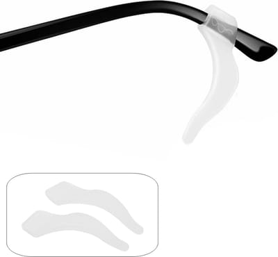 Fako Bijoux - Anti-slip Oorhaakjes - Brilhaakjes - Siliconen - Bescherm je Bril - Antislip Pootjes - Voor Kinderen en Volwassenen - 1 Paar - Large - Wit/Transparant