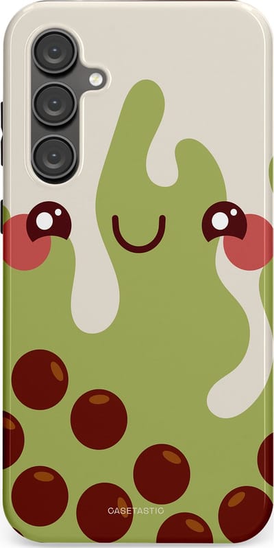 Casetastic Hoesje Geschikt voor Samsung S23 FE - Stijlvolle Beschermende Duo-layer Case - Smeltende pistache bolletjes