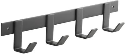 SOTECH Blackline ALBA (klein) Hakenrail 345 mm met 4 haken zwart gepoedercoat Wandkapstok Kapstokhaken