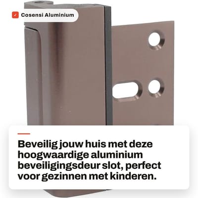 Dailygoods- Deurslot Kindveilig - Aluminium Deurslot - Versterkt - Buitendeur - Veiligheidsvergrendeling - 3 Inch Hoog - Weerstand tot 70kg - Veiligheidsdeurslot
