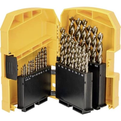 DEWALT DT4957-QZ DT4957 HSS-Co 5 Metaal-spiraalboorset 29-delig Hooggelegeerd Drievlakkige schacht 29 stuk(s)