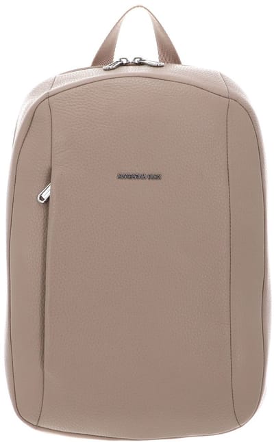 MANDARINA DUCK Leren rugzak met laptopvak Mellow Leather Backpack Warm Taupe