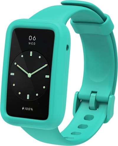 By Qubix - Siliconen sportbandje met case - Turquoise - Geschikt voor Xiaomi Smart Band 7 Pro / Mi Band 7 Pro bandje