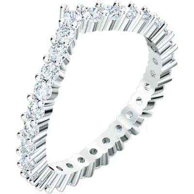 Swarovski Vittore Shining 125e Verjaardag Editie Rhodium Verguld Ring Damesring Wit-Goud 5569171 Box (Random Color),58 white