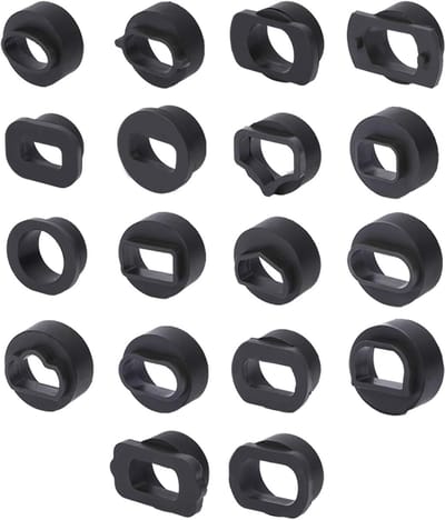 Zandstraal Adapterset - Ontkolingsreiniger Onderdelen - Motoronderdelen Reinigen - Duurzaam Rubber Materiaal - 18 Stuks - Zwart