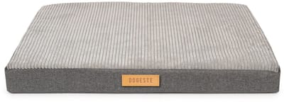 Dogeste orthopedische hondenmatras XL voor middelgrote en grote honden, ribfluweel en cordura, afneembare hoes, kleur grijs